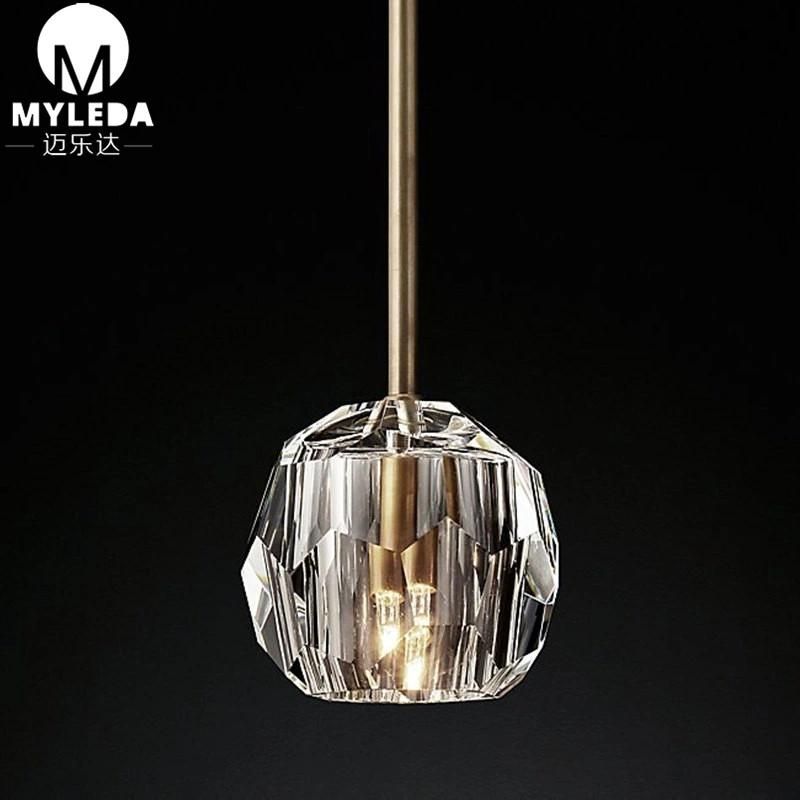 European Modern Living Room Glass Crystal LED Pendant Lamp
