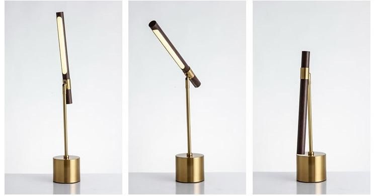 Good Looking Metal Wood Grain Marble Table Lamp Adjustable Table Light Zf-Cl-018