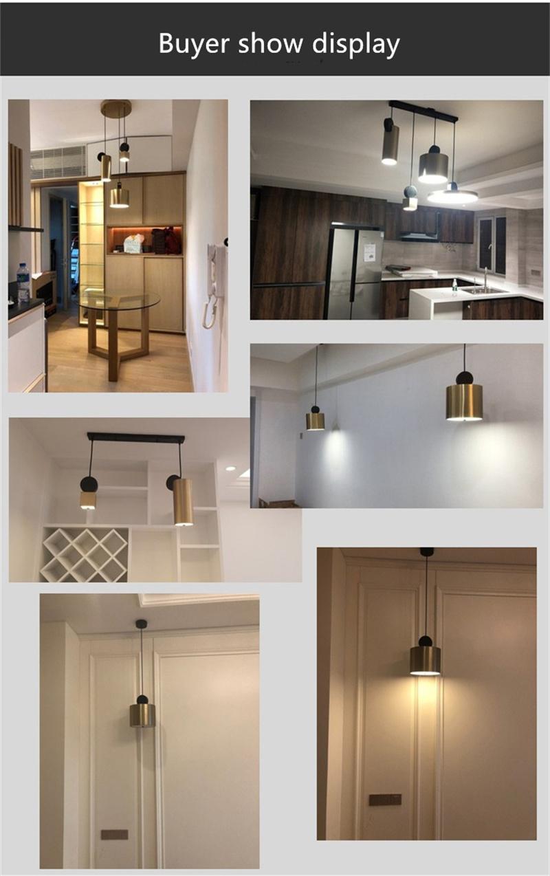 Postmodern Bar Small Chandelier Simple Model Room Bedroom Bedside Lamp Hotel Restaurant Nordic Bronze Pendant Light