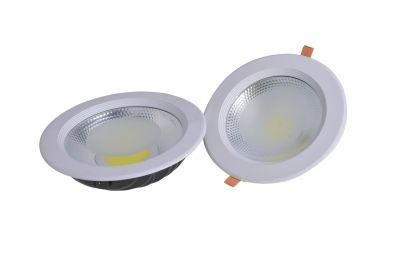 High Lumenious Isolated Driver Die Casting Aluminium 15W Tempered Glass SMD COB LED Downlight