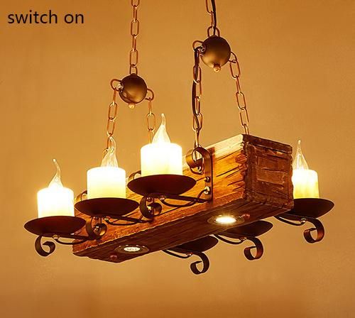 Industrial Pendant Lighting Hanging Pendant Lamp Home Lighting Wooden Ceiling Light