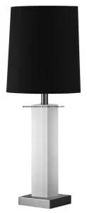 White Body Table Lamp with Black Linen Lamp Shade