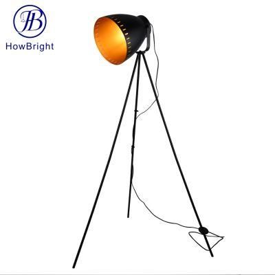 Fashion Indoor Nordic Iron E27 40W Metal Corner Stand Decorative Standing Tripod Modern Floor Lamp for Living Room Hotel Office Bedroon