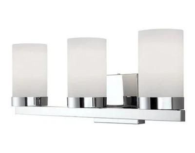 3 Light Chrome Vanity Bath Light Fixture with Opal Glass