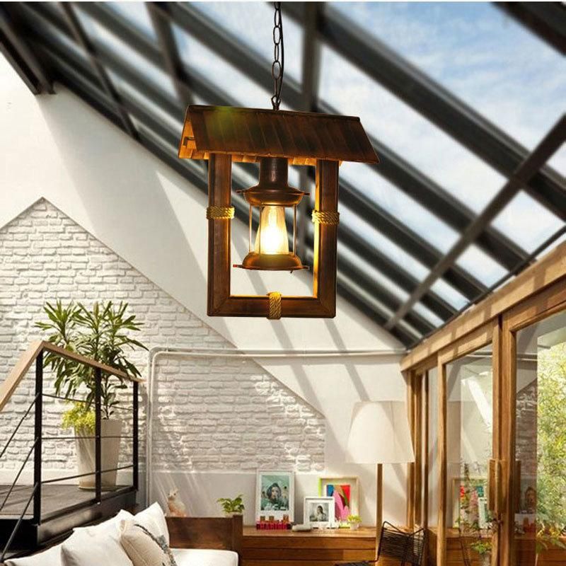 Loft Style Antique Chandelier Retro Nostalgic Lamp Restaurant Bar Aisle Balcony Bamboo Pendant Light (WH-VP-144)