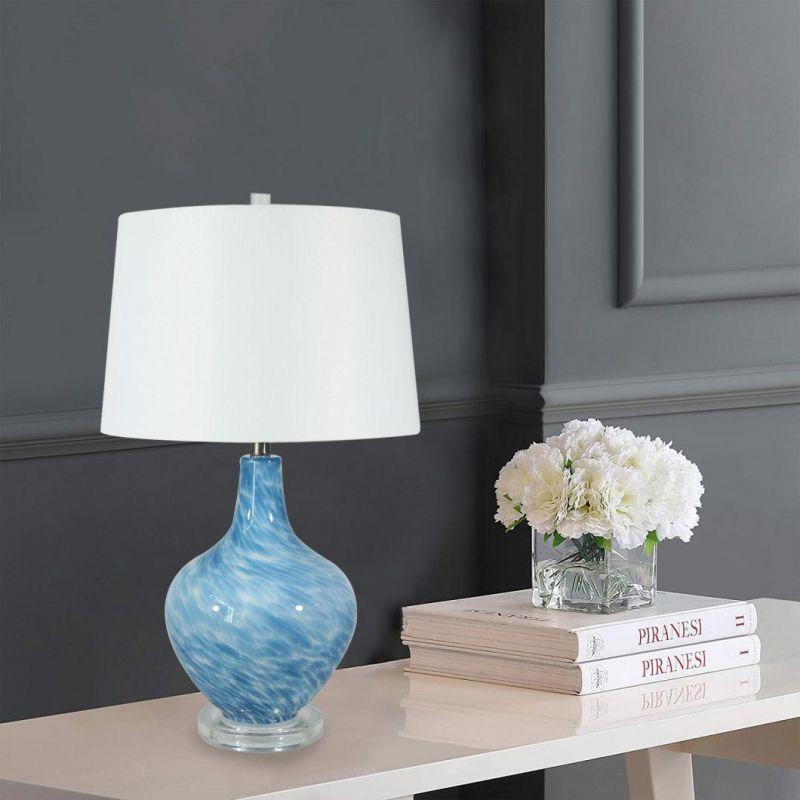 American Light Luxury Table Lamp Living Room Bedroom Bedside Table Lamp Simple Modern Master Bedroom Creative Villa Retro Nordic Blue Table Lamp Floor Lamp