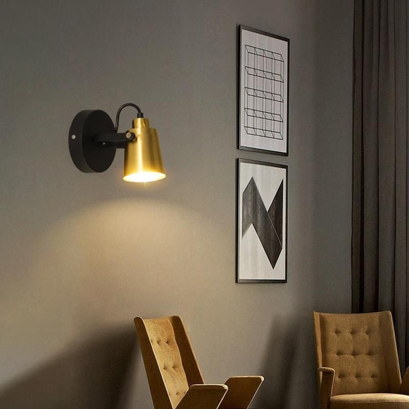 Black Golden Metal Industrial Style Bedroom Lamp Bedside Lamp Wall Lamp