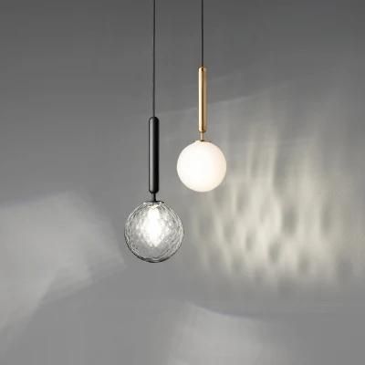Modern Glass and Brass/Black Hanging Pendant Light for Dining Room