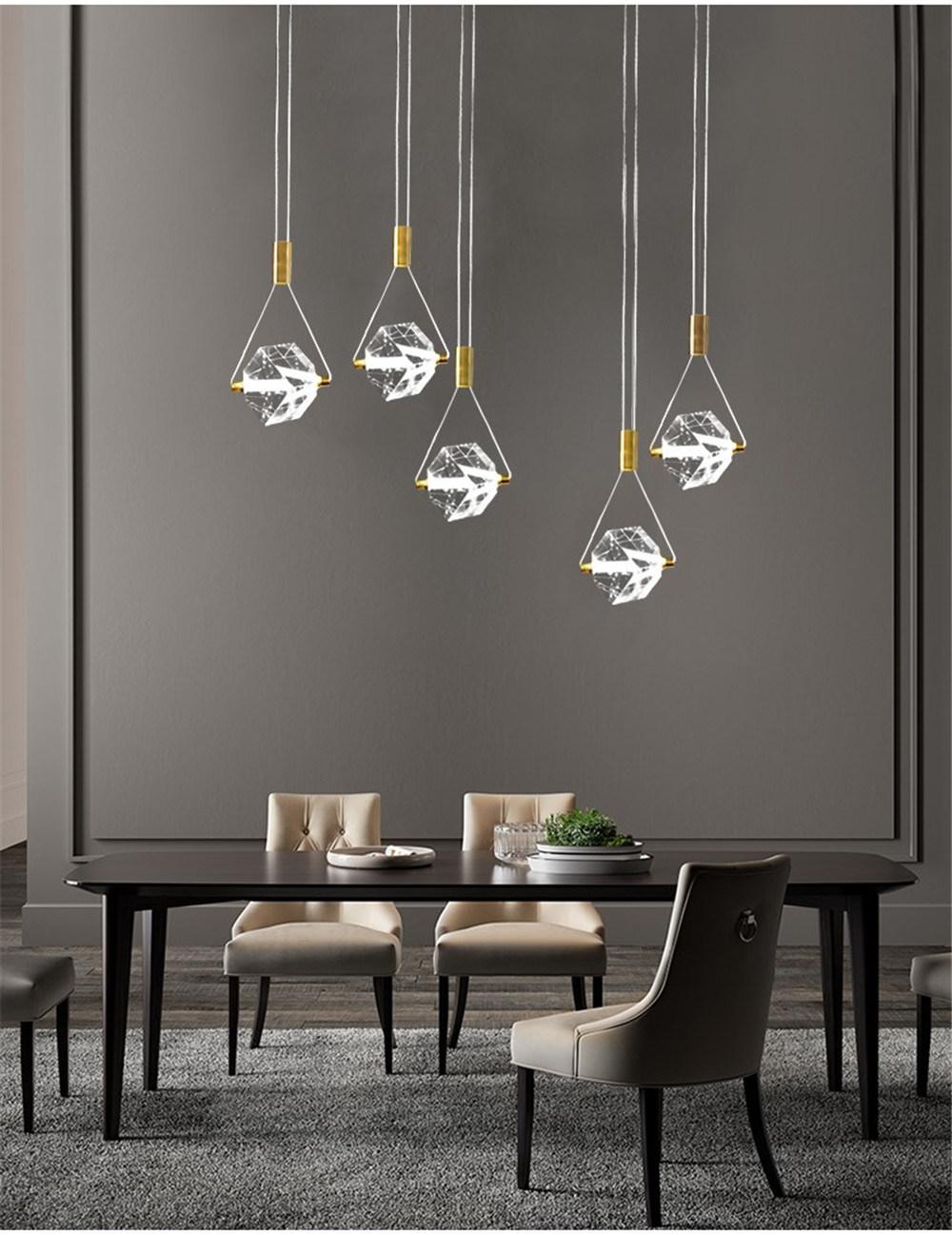Modern Crystal LED Stairs Small Hanglamp Pendant Lights for Living Room Home Bendroom Dining Room
