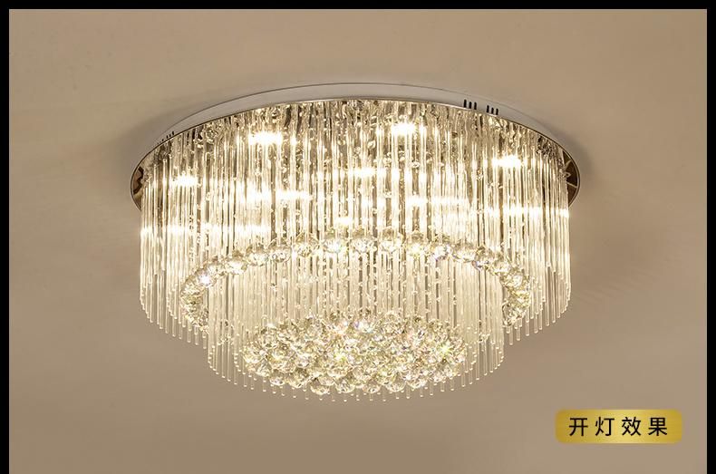 Crystal Lamp Round Living Room Lighting Atmosphere Room Modern LED Ceiling Lights Gold (WH-CA-87)