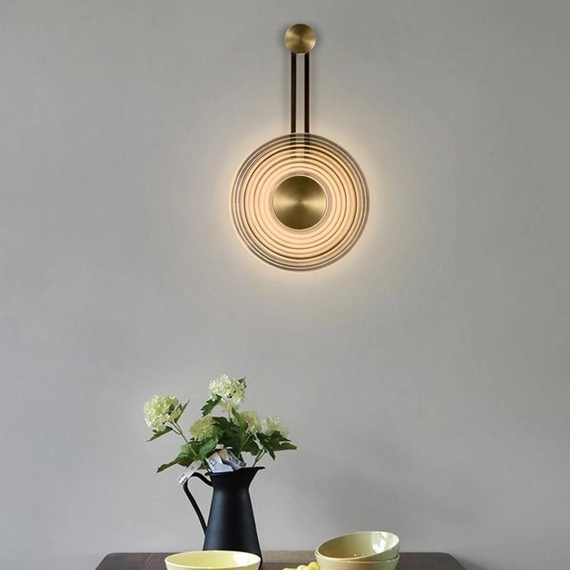 Modern Minimalist Clock Shape Wall Lamp Glass Bedroom Bedside Design Wall Light (WH-OR-145)