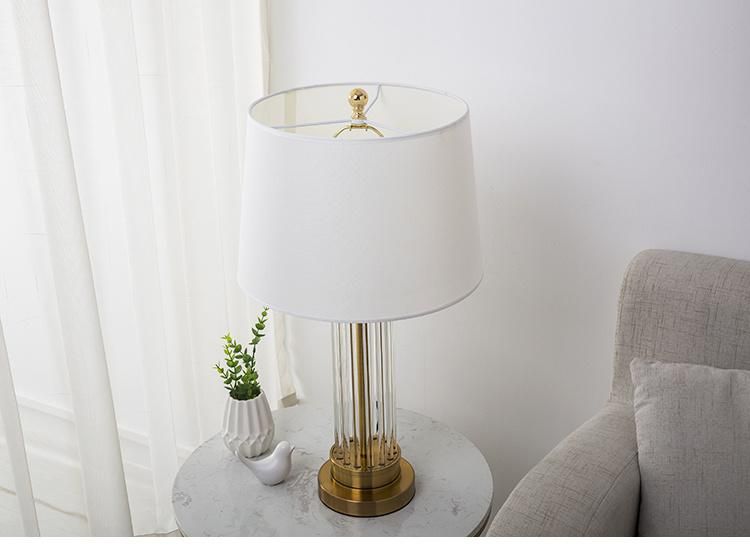 Modern Glass with Fabric Shade for Living Room Bedroom and Hotel Decoration Hot Sale High Quality Nordic Luxury Antique Modern Reading Dressing Table Lamp