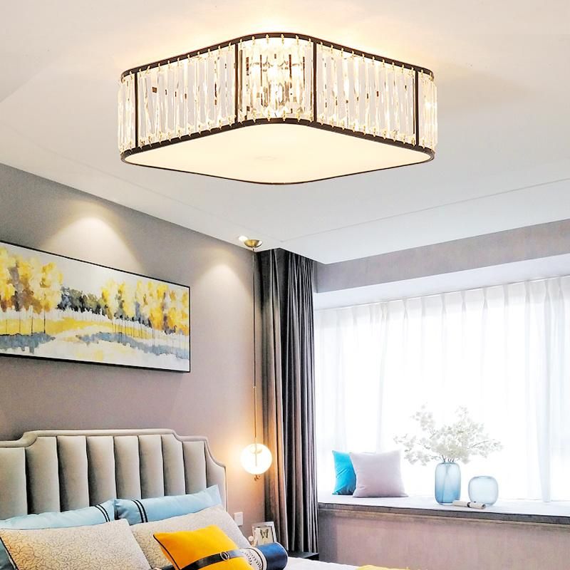 LED Ceiling Lights with Crystal Lampshade for Bedroom Metal Square Ceiling Lamp (WH-CA-99)