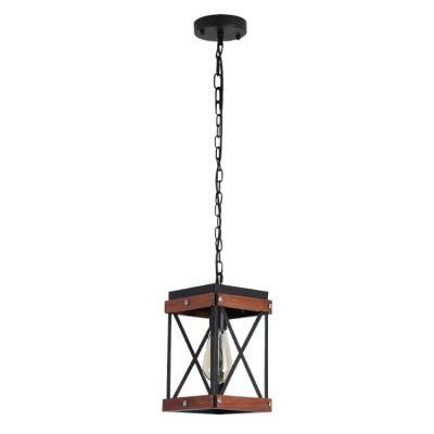 American Small Pendant Lamp Retro Industrial Style Cafe Hot Pot Restaurant Farmhouse Wooden Chandelier