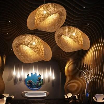 Creative Handmade Bamboo Weaving Pendant Lampshade for Home Restaurant Bar
