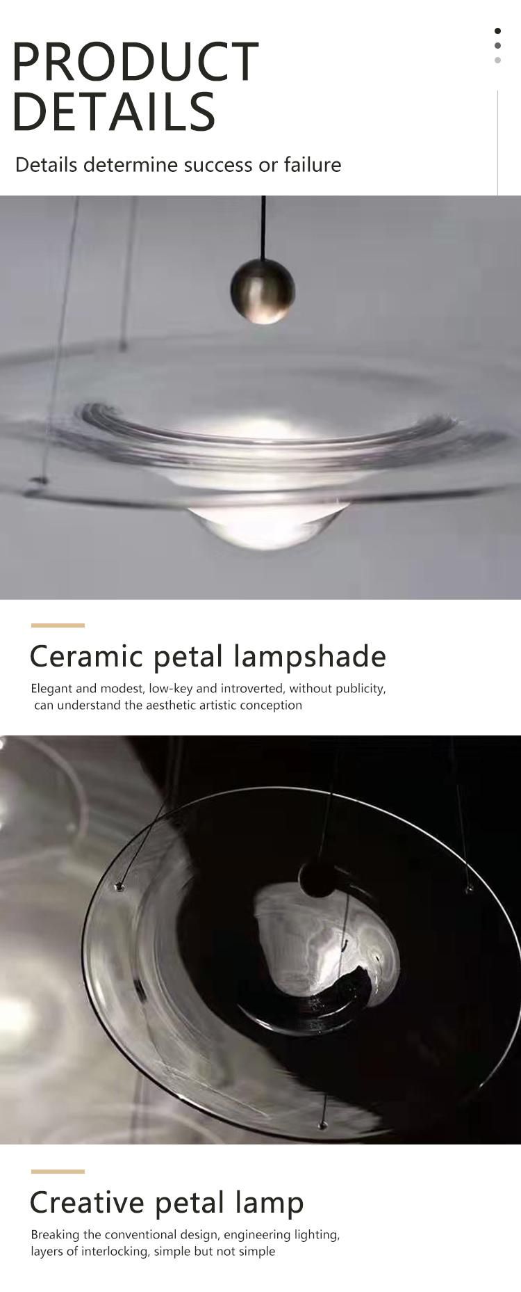 Nordic Style Decorative Commercial Hotel Staircase Custom Modern Glass LED Chandelier Light