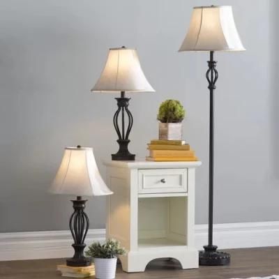 Jlf-693 Vintage 3 Piece Table and Floor Lamp Set