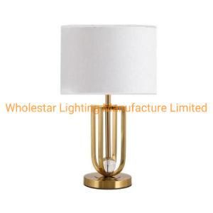 Modern Table Lamp with Fabric Shade (WHT-478)