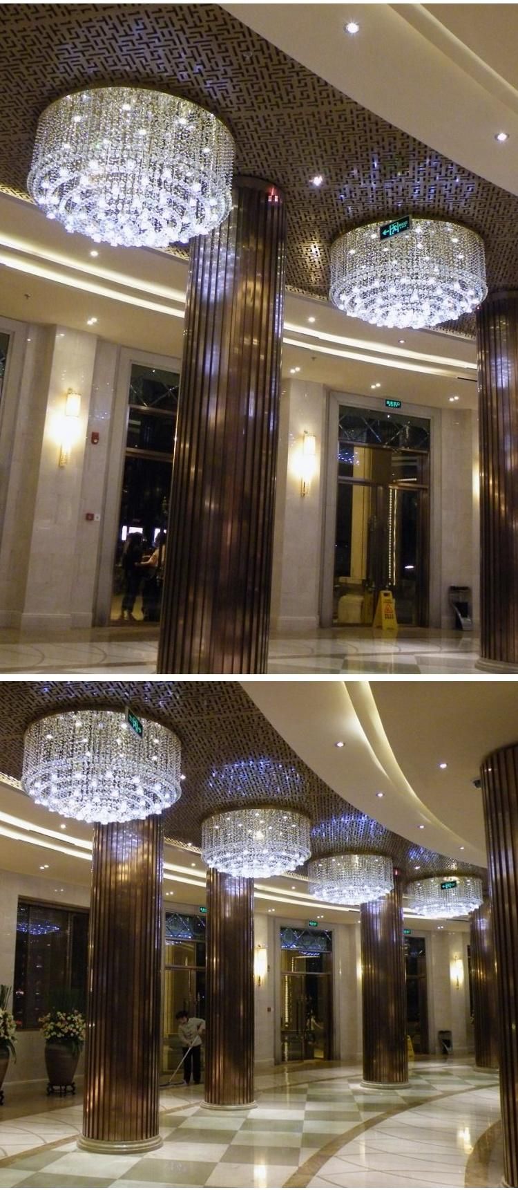 New Product Luxury Hotel Lobby Custom Large Project Modern K9 Crystal LED Chandelier Ceiling Light