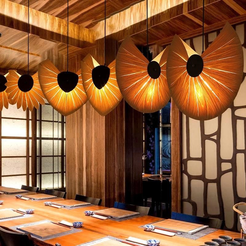 Floral Wooden Creative Chandelier Restaurant Mall Dining Room Pendant Lamp