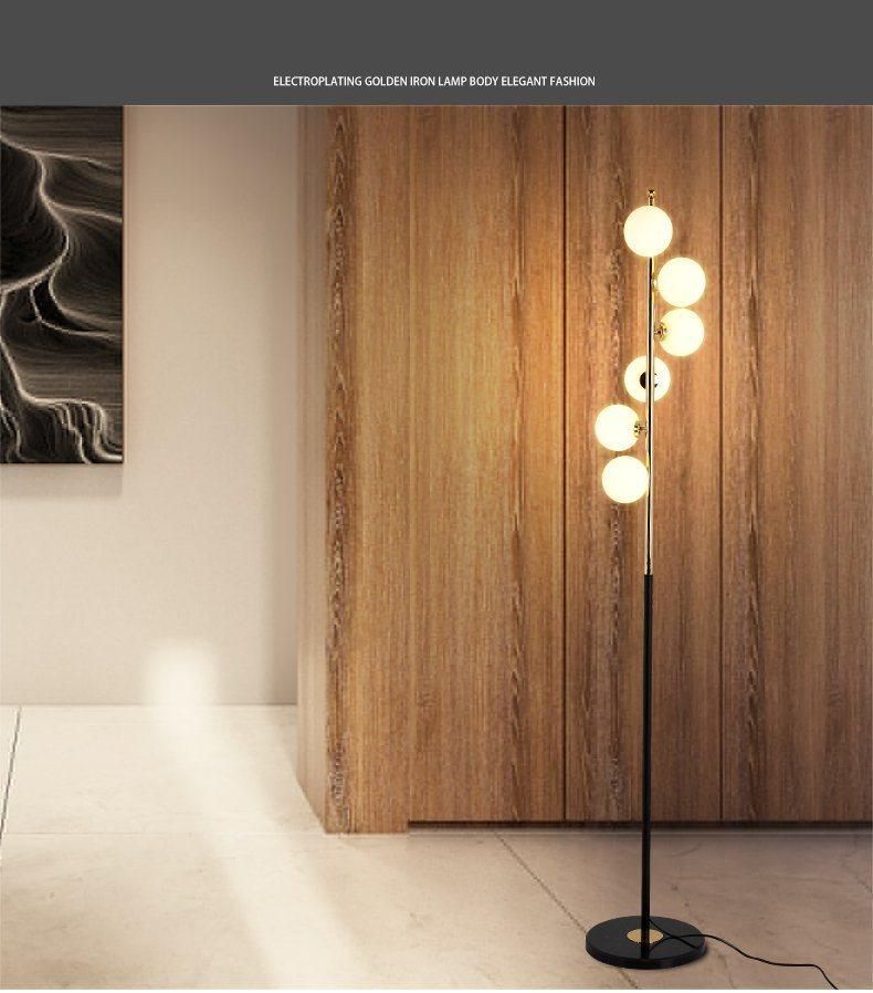 European Modern Simple Floor Lamp Living Room Glass Ball Living Room Floor Lamp (WH-MFL-22)