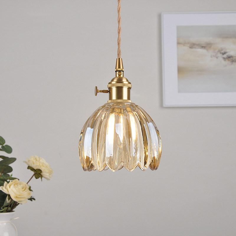 Modern Glass Pendant Light Clear Flower Pendant Lamp Living Dining Room Hanging Lamp (WH-GP-99)