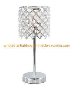 Metal Table Lamp with Crystal Shade (WHT-412)
