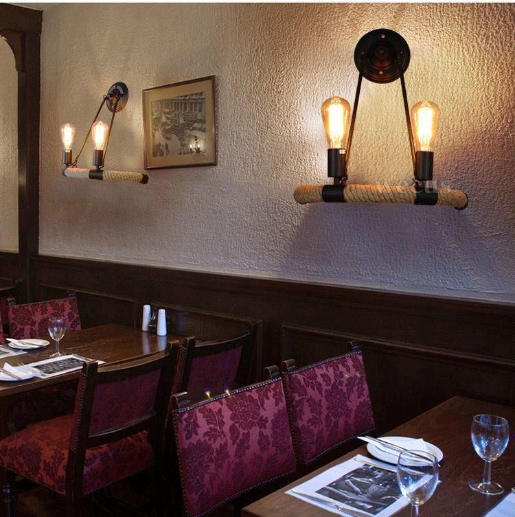 Aisle Corridor Balcony Bar Club Cafe Light Vintage Retro Loft Rope Wall Lamp (WH-VR-22)