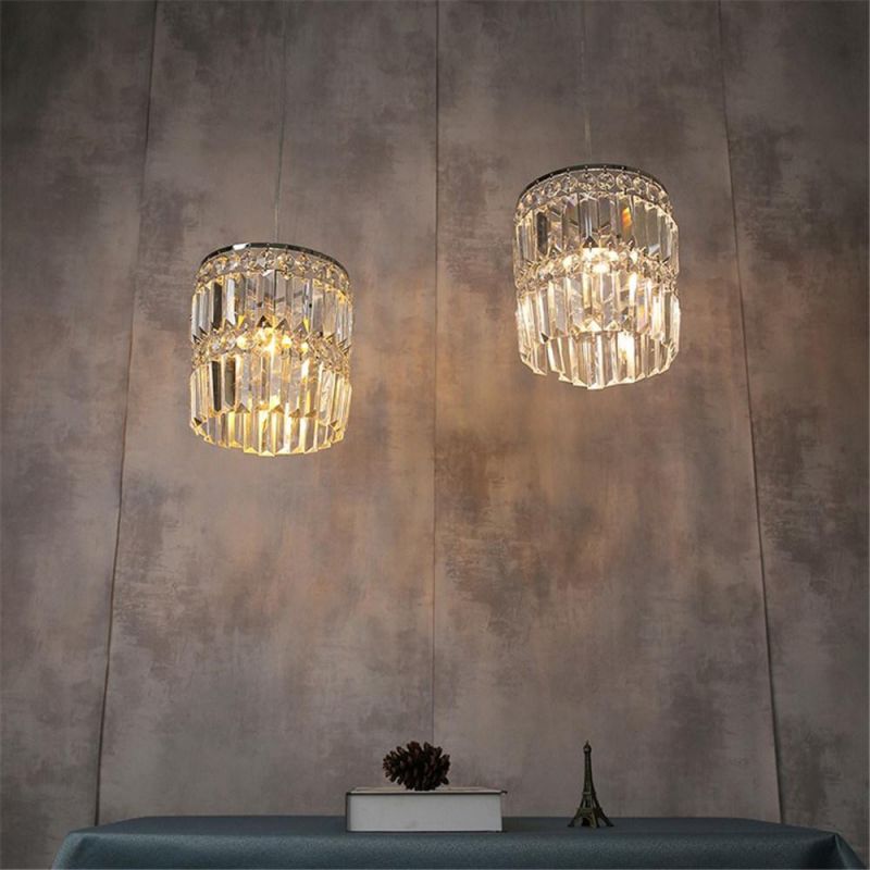 American-Style Luxury Crystal Restaurant Pendant Lights Modern Minimalist Creative Dining Room Kitchen Hanging Lights Fixtures