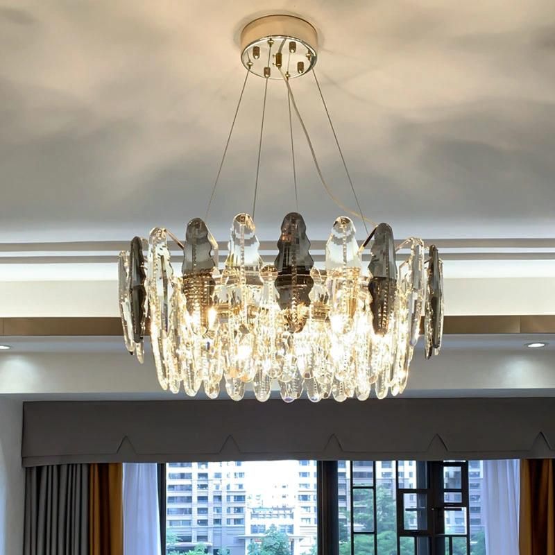 Crystal Chandelier Lighting Living Room LED Light Modern Lobby Pendant Lamp