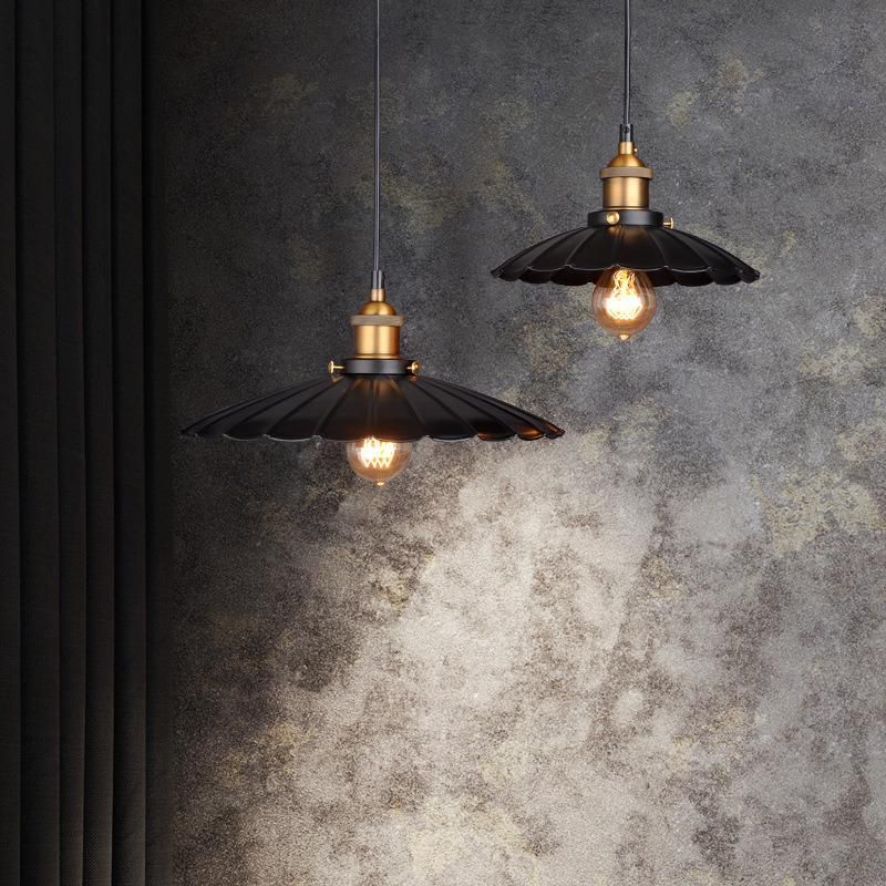 Black Pendant Light with Cord Loft Creative Metal Umbrella Lamp Industrial Plug in Chandelier (WH-VP-59)