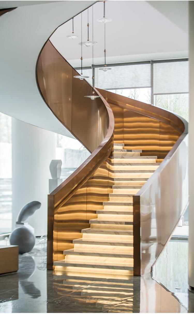 Nordic Style Decorative Commercial Hotel Staircase Custom Modern Glass LED Chandelier Light