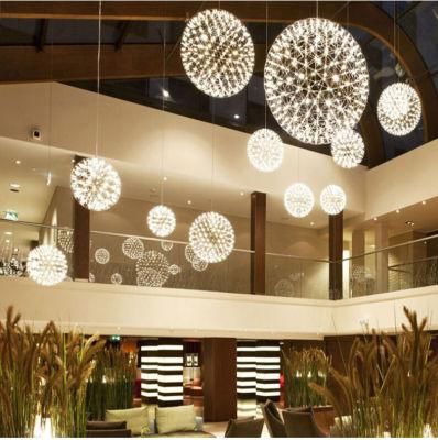 Modern Simple Restaurant Hotel Project Sales Building Stairs Fbisl Star Fireworks Living Room Golden Spark Ball Chandelier