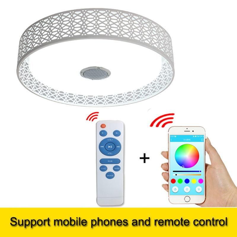 Modern LED Ceiling Light Modern RGB Living Room Luminaria 36W Bluetooth Speaker Lustre (WH-MA-47)