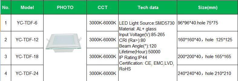 Recessed Down Light 3 Years Warranty, 18W Square LED Downlight