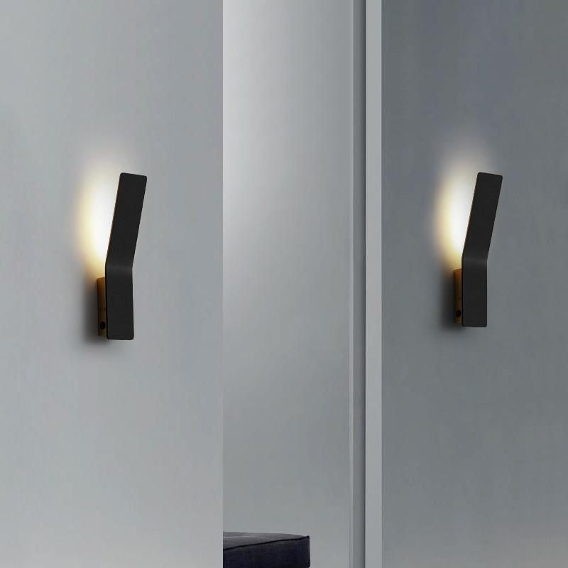 Minimalism Pure Color Black Concise Wall Lamp Living Room Lamp Bedside Lamp