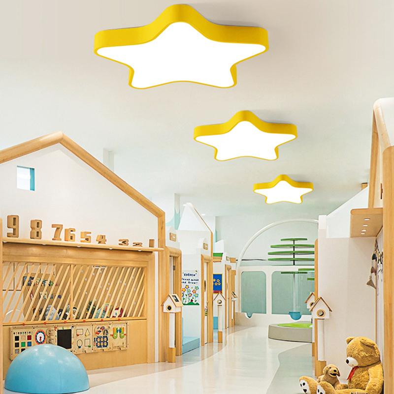 Modern Creative LED Ceiling Lamp Pink Blue Star Baby Kids Children′s Room Flush Ceiling Light (WH-MA-191)