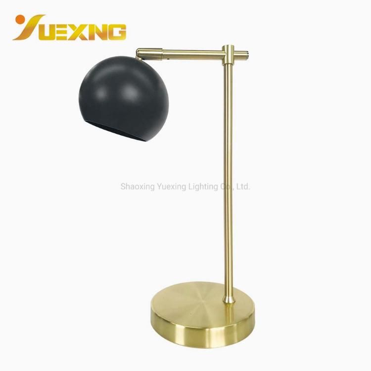 20 Years Experience Factory Customized Metal Iron Interior Hotel Bedside Gold E27 Adjustable White/Black/Gold LED Reading Table Desk Lamp Light