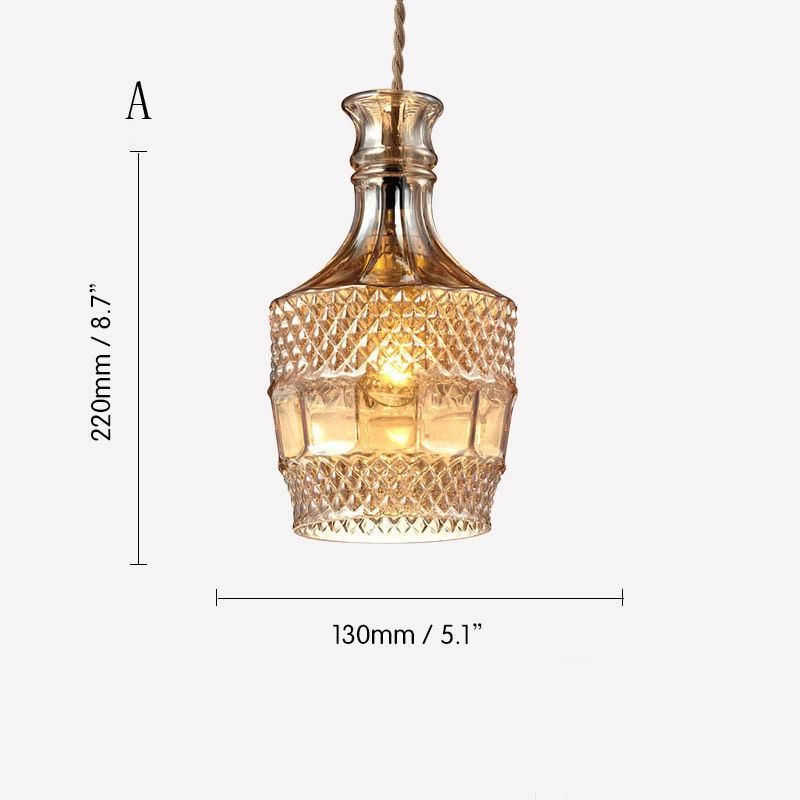 Creative Retro Pendant Light for Bar Living Room Bedroom Freya Classic Elegant Carved Glass Pendant Light (WH-AP-321)