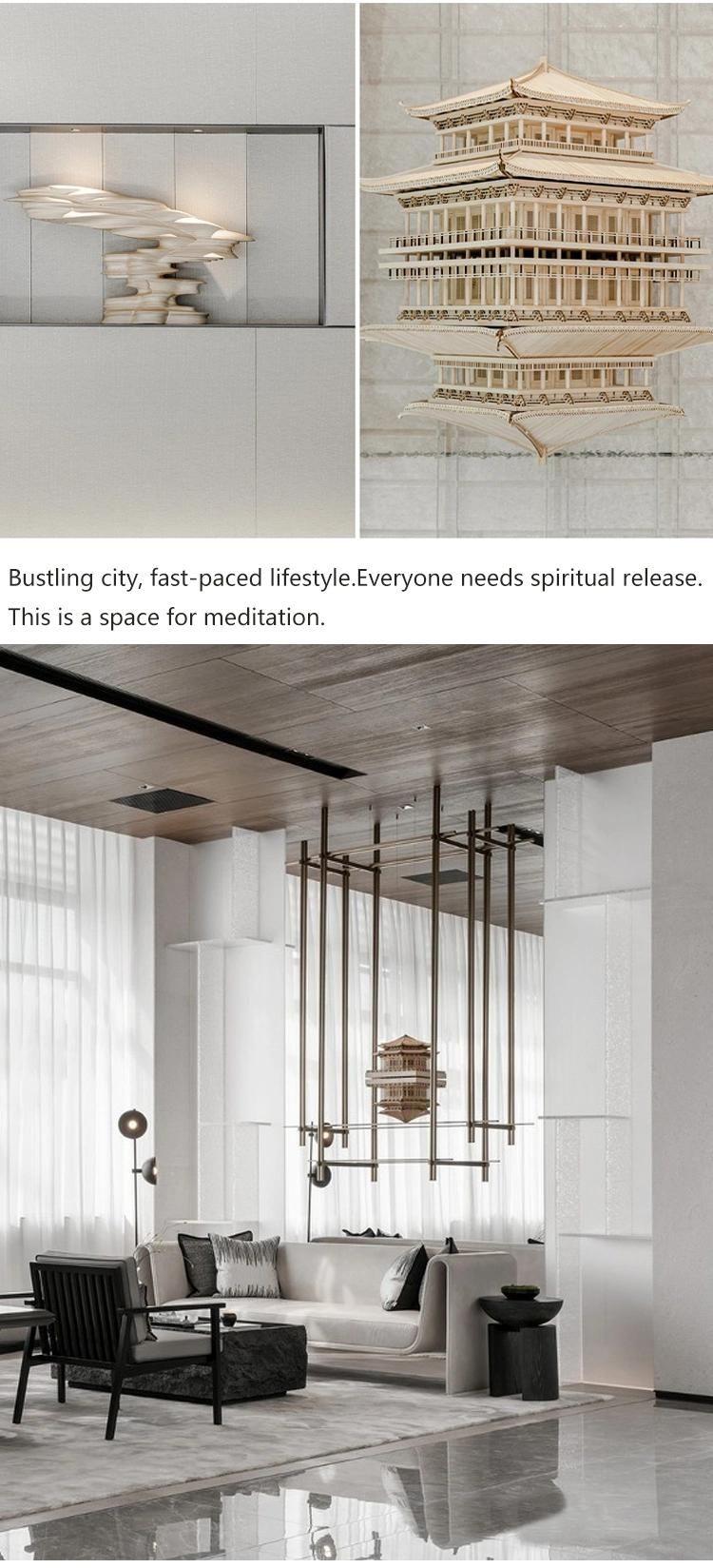 Large-Scale Custom Project Hotel Business Center Wooden House Chandelier