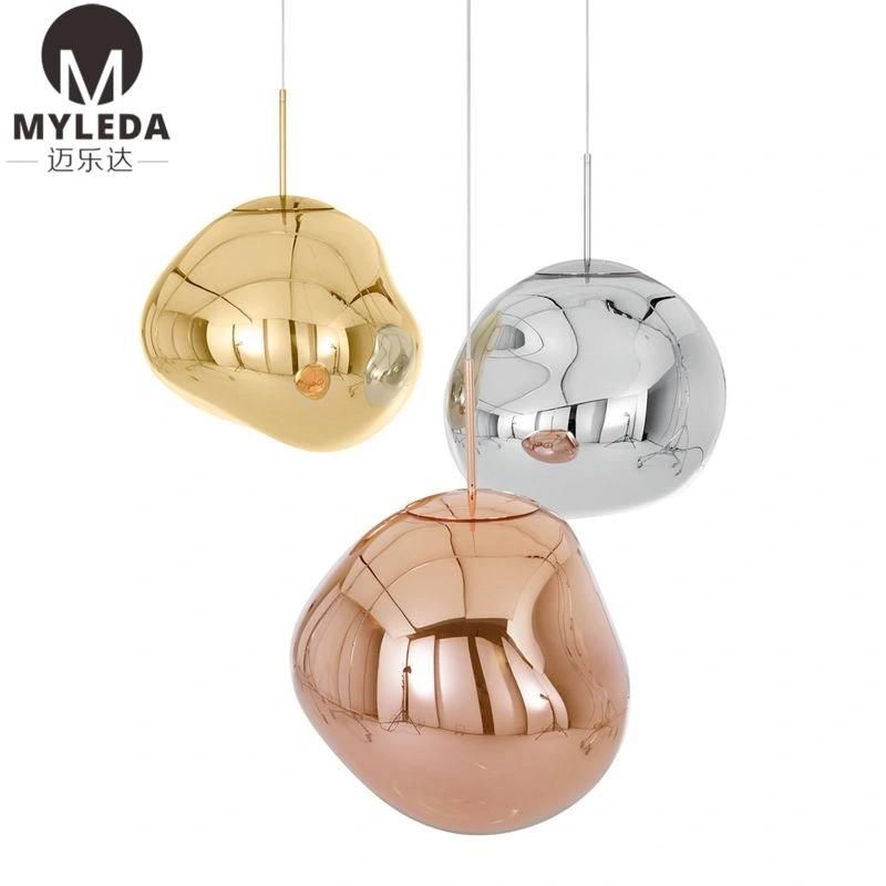 Fashion Modern Lamp Glass Hanging Pendant Light in Rose Gold/Gold/Chrome