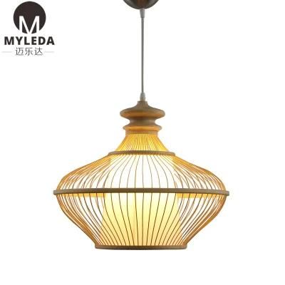 Modern Bamboo LED Chandelier Pendant Lamp for Hotel Lobby, Restaurant, Coffee Club