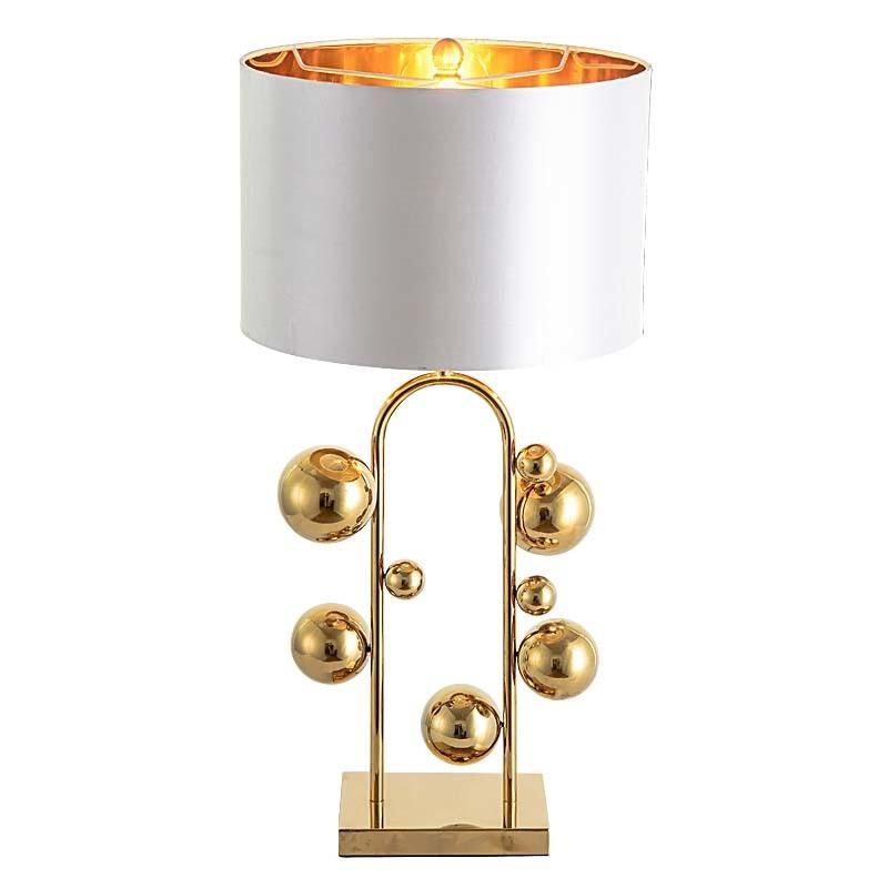 Decorative Post-Modern Glass Desk Table Lamp in Gold for Bedside, Living Room