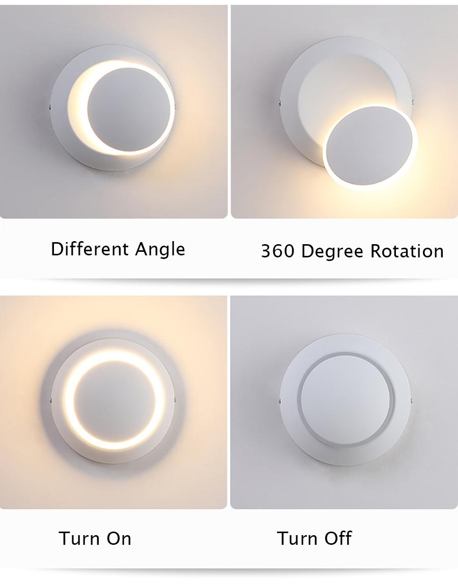 360 Degree Rotate Light Beam Adjustable Wall Lamp LED Wall Lights Aside Corridor Living Room Aluminum Wall Light (WH-OR-21)