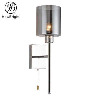 How Bright LED White Fabric Brushed Nickel Wall Sconce Wall Lamp with USB Outlet for Hotel Bedside Lighting