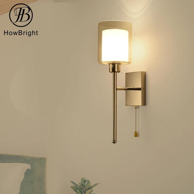 How Bright New LED Creative Wall Light Bedroom Chinese Fabric Hotel Bedside Lamp with USB Plug Interface Charging Wall Light