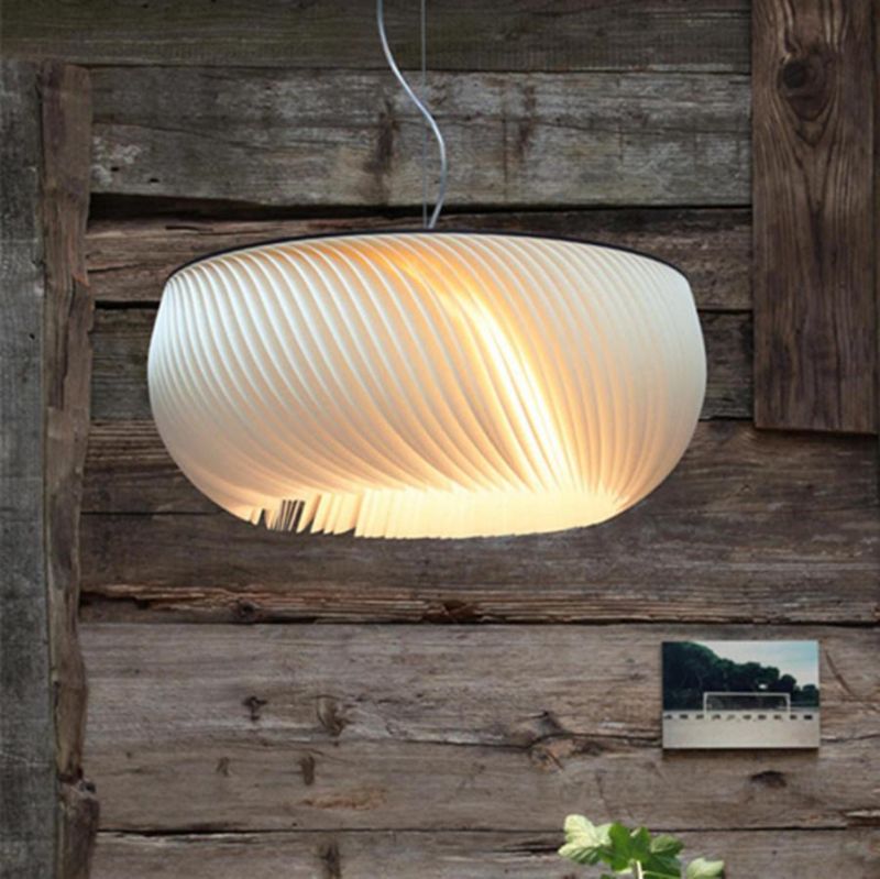 Nordic Minimalist Pendant Light Creative Living Room Art Lorens Modern Wavy Parchment Pendant Light (WH-AP-303)