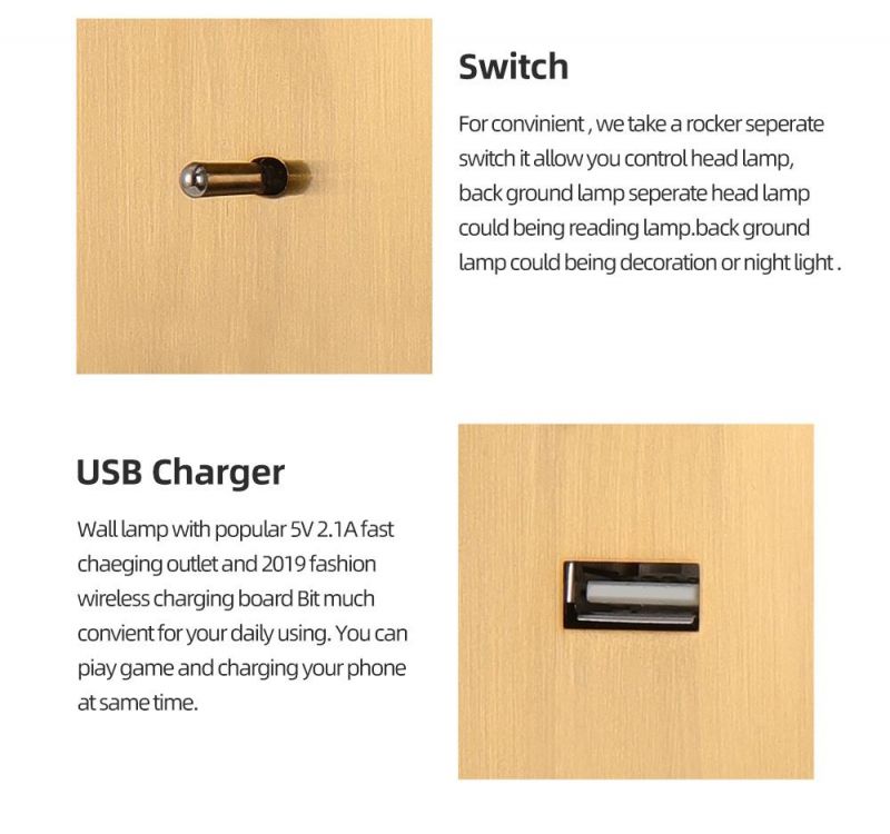 Modern Wall Lamps for Bedroom Study Living Balcony Room Acrylic Home Deco Phone USB Charger Wall Sconce LED Lights