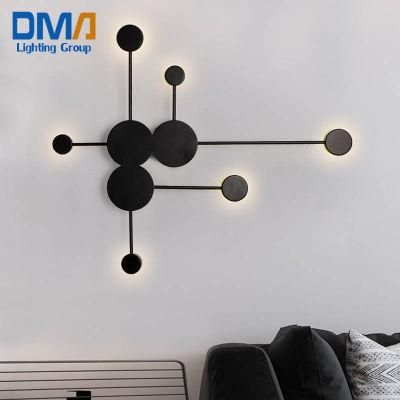 Zhongshan Art Luxury 8 Heads Smart Control Acrylic Living Room LED Wall Light Lamp