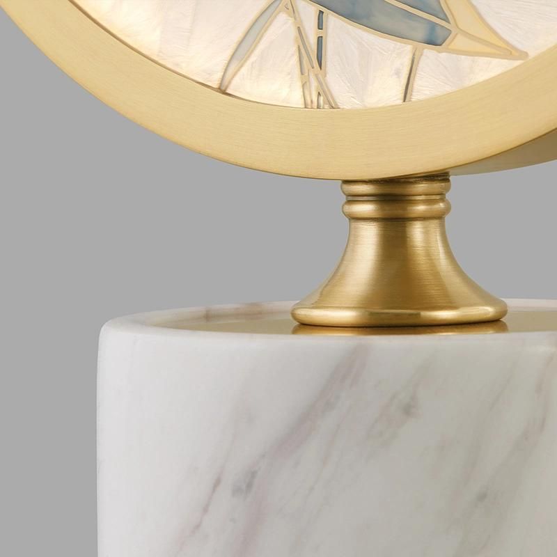 Chinese Style Lasted Beautiful Luxury Enamel Marble Table Lamp with LED Chips Zf-Cl-013